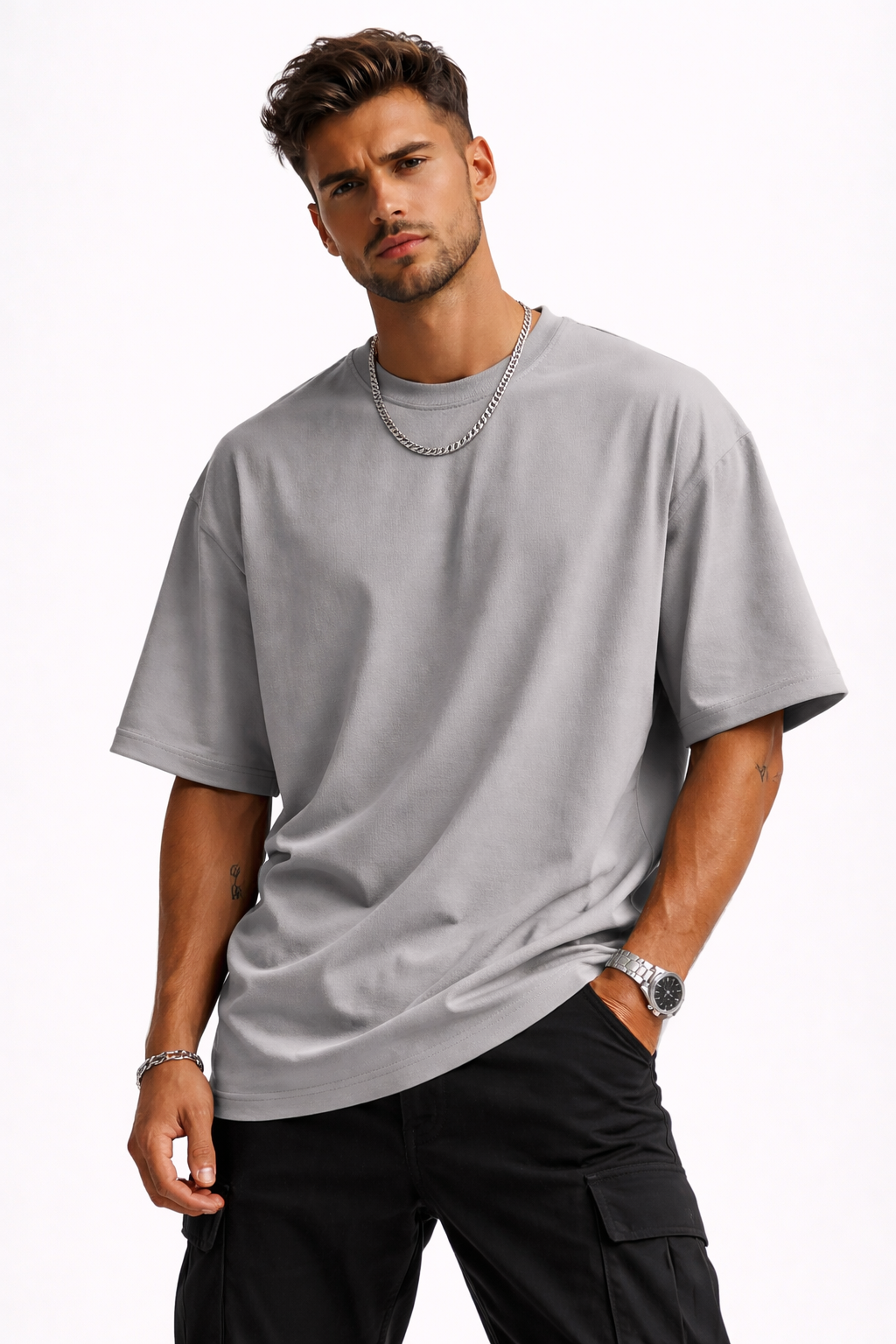 ESSENTIAL LEAD SILVER T-SHIRT